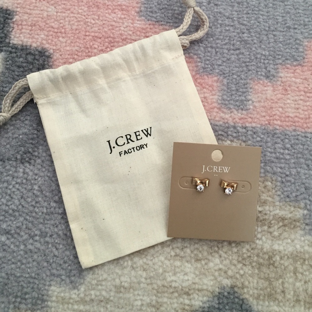 J. Crew Factory Gold Bow Stud Earrings